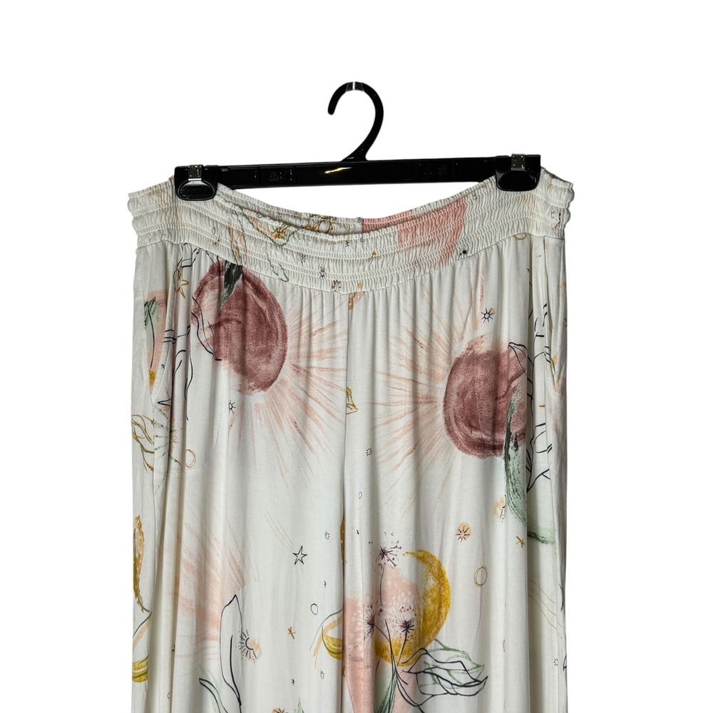 Soma Cool Nights Pajama Lounge Pants Women XL Ivory Floral Print Sleepwear - Picture 4 of 9